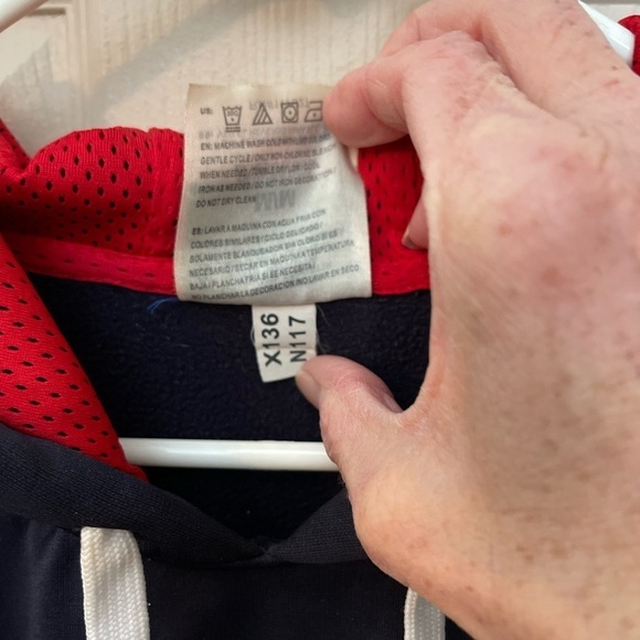 And1 men’s navy & red pullover fleece lined basketball hoodie with pouch pocket - Picture 6 of 9